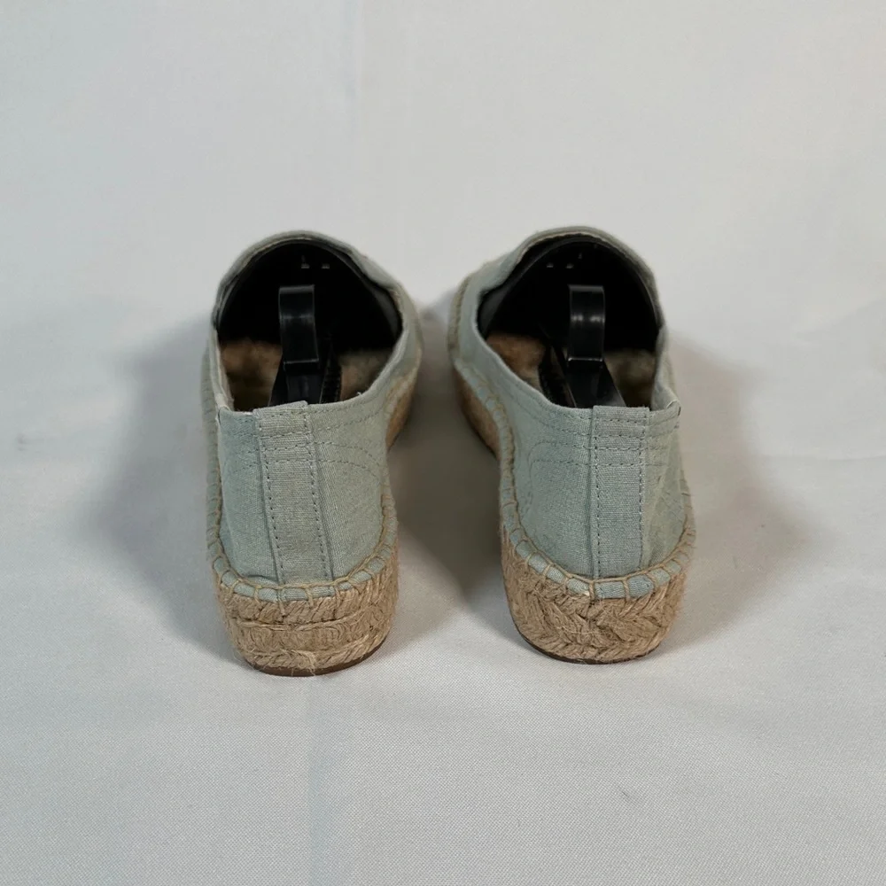 Anthropologie Soludos Espadrilles Canvas Loafers Blue Flamingo Slipper Size 7